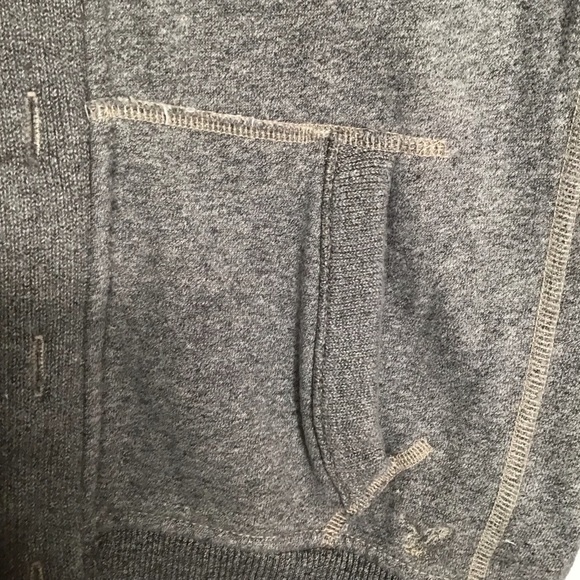 Y2K Men’s American Eagle Shawl CollarGrey Vintage Classic 1977 w/ pockets USXS - Picture 5 of 10